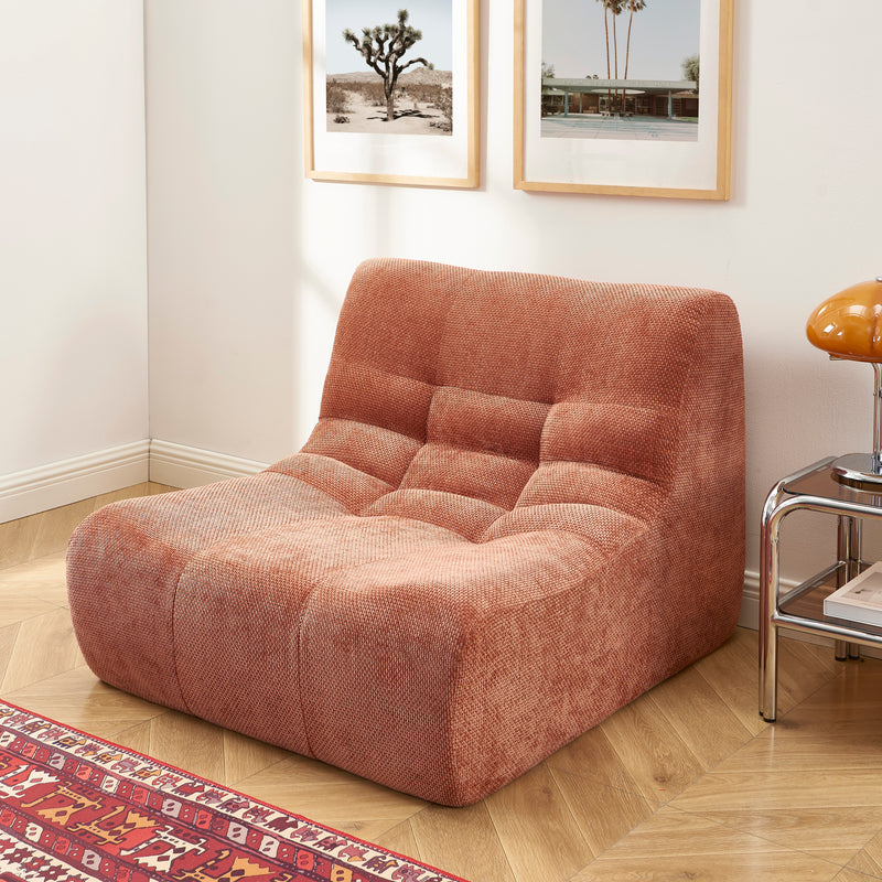Chauffeuse Janis Modulable Une Place - Tissu Chenille Terracotta