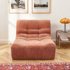 Janis - Modular Armchair 1 Seater - Chenille Fabric - Terracotta