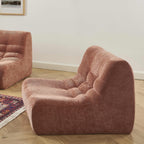 Janis - Modular Armchair 1 Seater - Chenille Fabric - Terracotta
