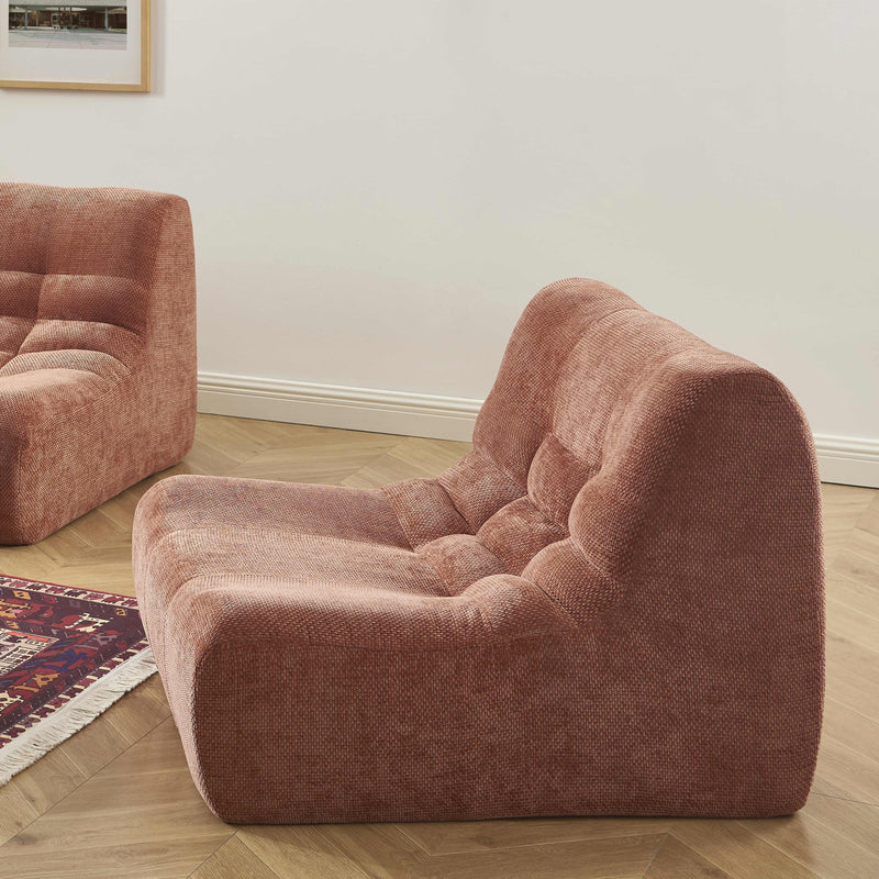 Chauffeuse Janis Modulable Une Place - Tissu Chenille Terracotta