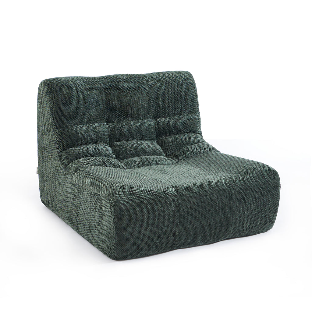 Janis - Modular 1-Seater Armchair - Chenille Fabric - Green