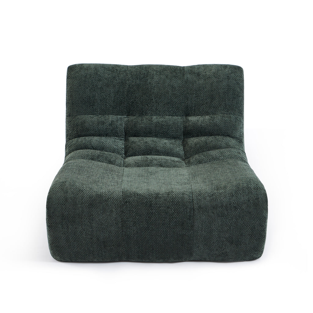Janis - Modular 1-Seater Armchair - Chenille Fabric - Green