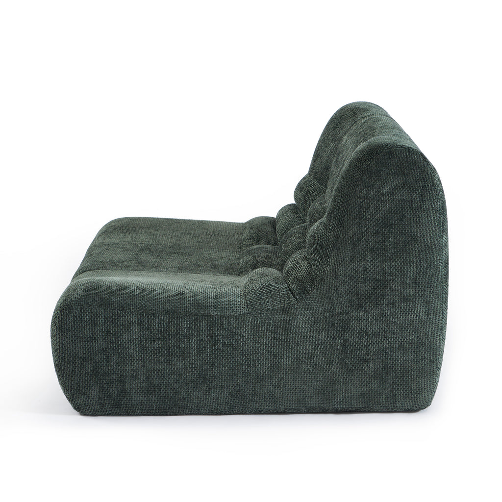 Janis - Modular 1-Seater Armchair - Chenille Fabric - Green