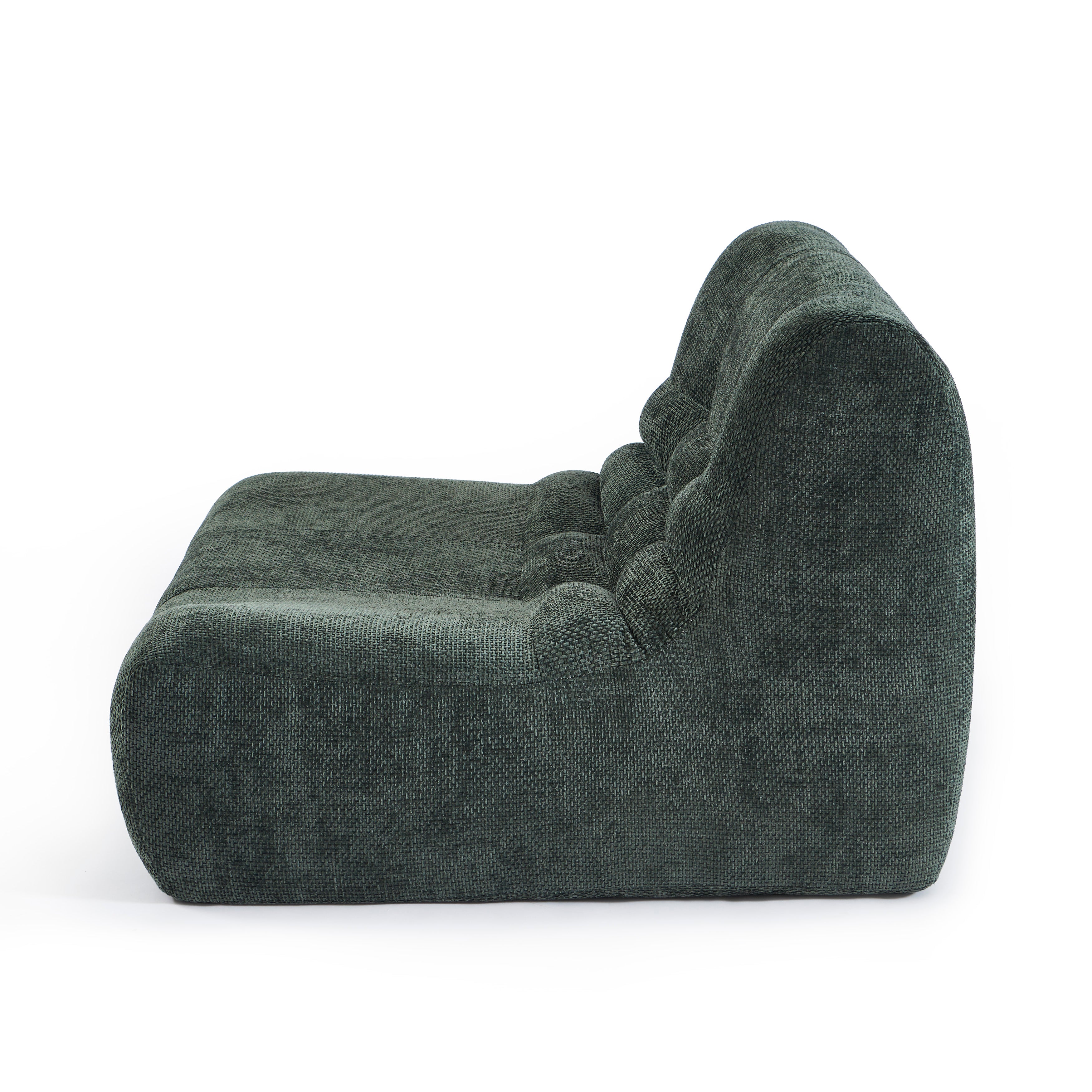 Janis - Modular 1-Seater Armchair - Chenille Fabric - Green