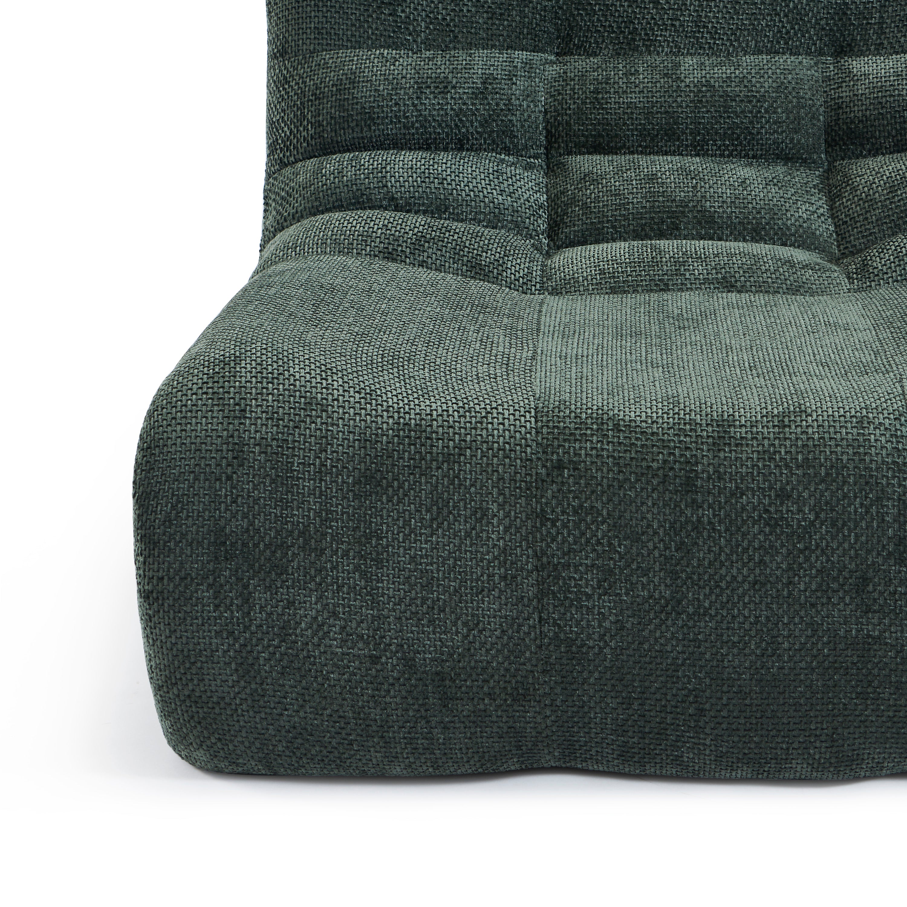 Janis - Modular 1-Seater Armchair - Chenille Fabric - Green