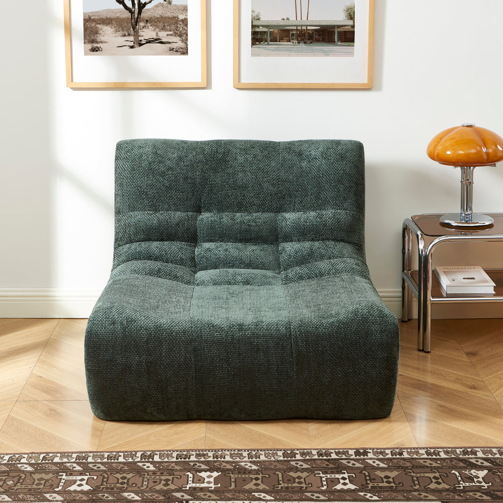 Janis - Modular 1-Seater Armchair - Chenille Fabric - Green