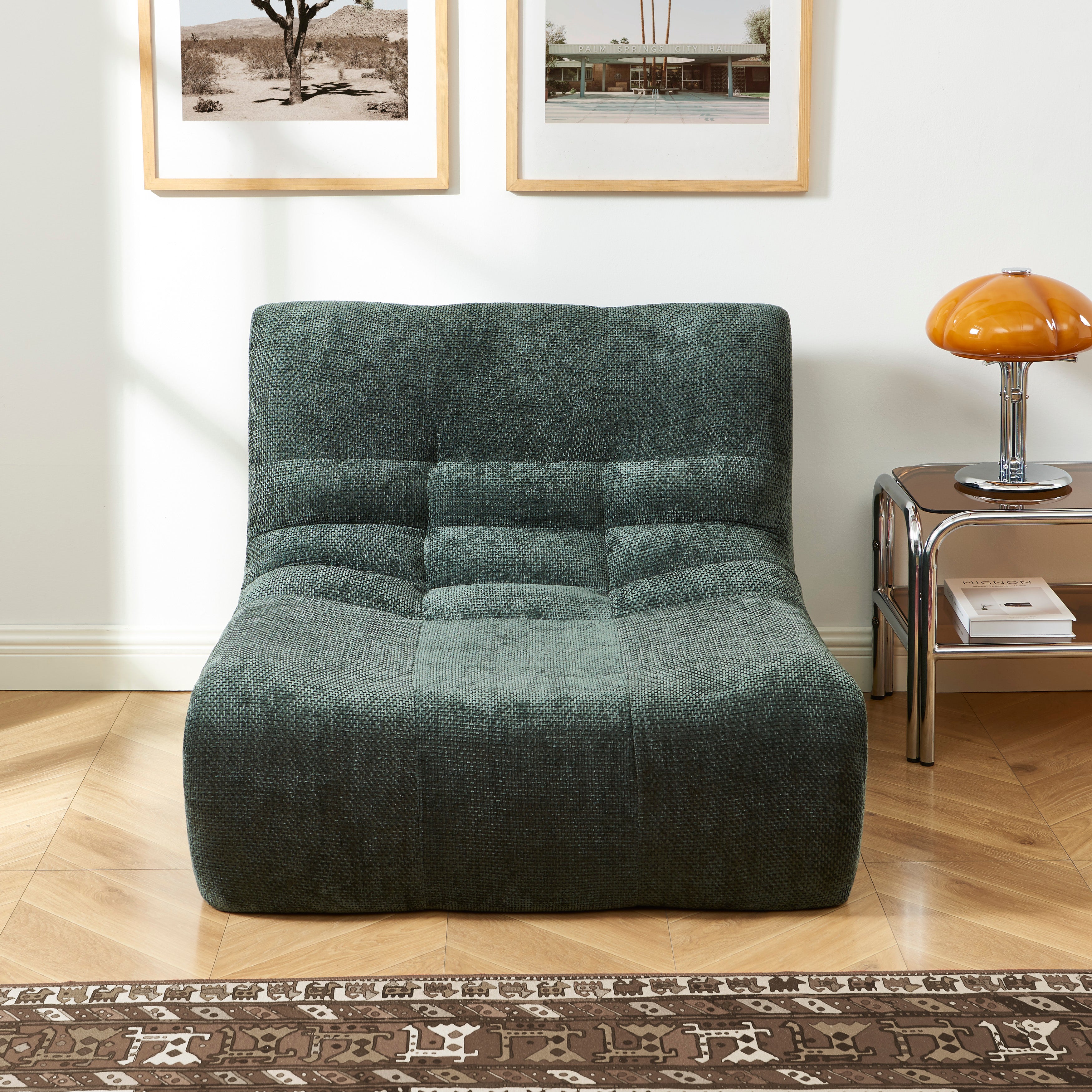 Janis - Modular 1-Seater Armchair - Chenille Fabric - Green