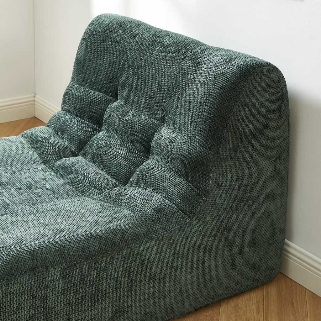 Janis - Modular 1-Seater Armchair - Chenille Fabric - Green