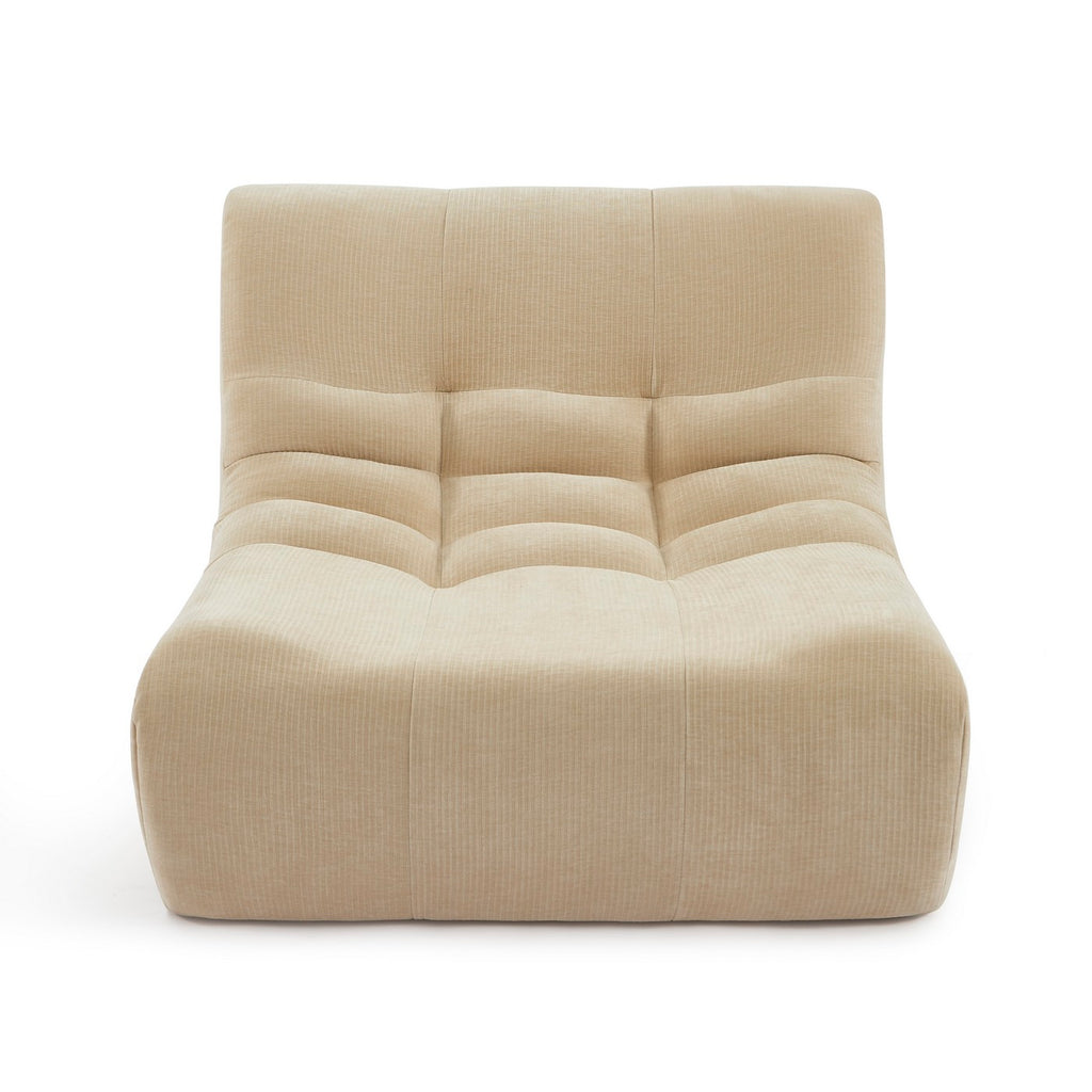 Janis - Modular Single-Seat Armchair - Velvet - Beige