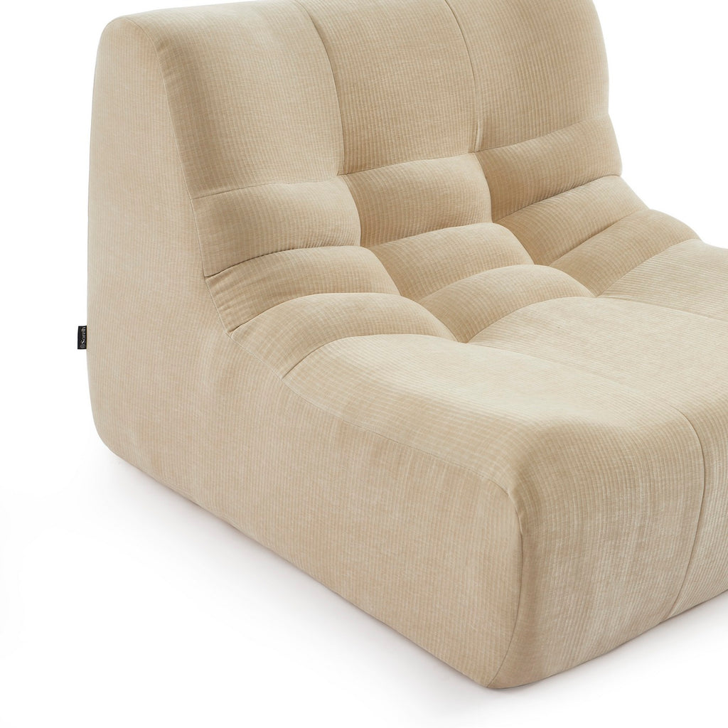 Janis - Modular Single-Seat Armchair - Velvet - Beige
