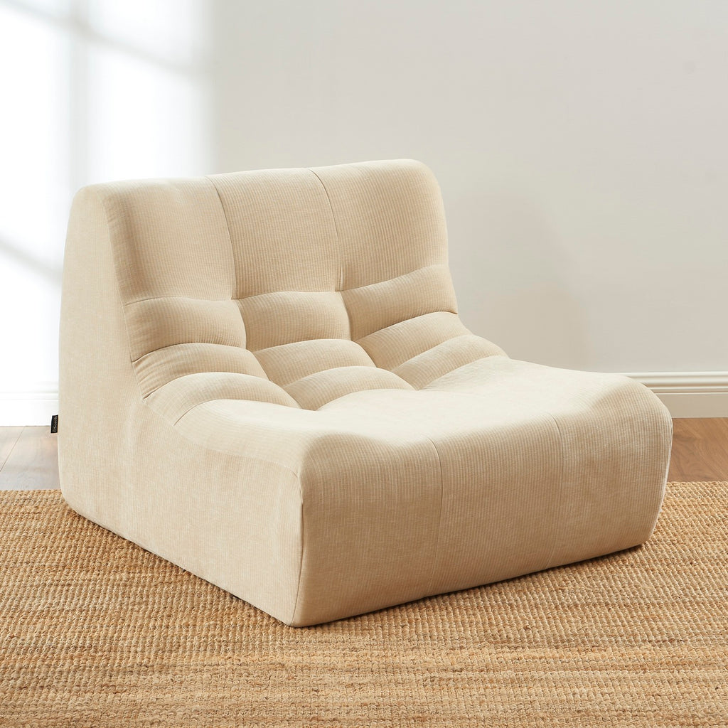 Janis - Modular Single-Seat Armchair - Velvet - Beige