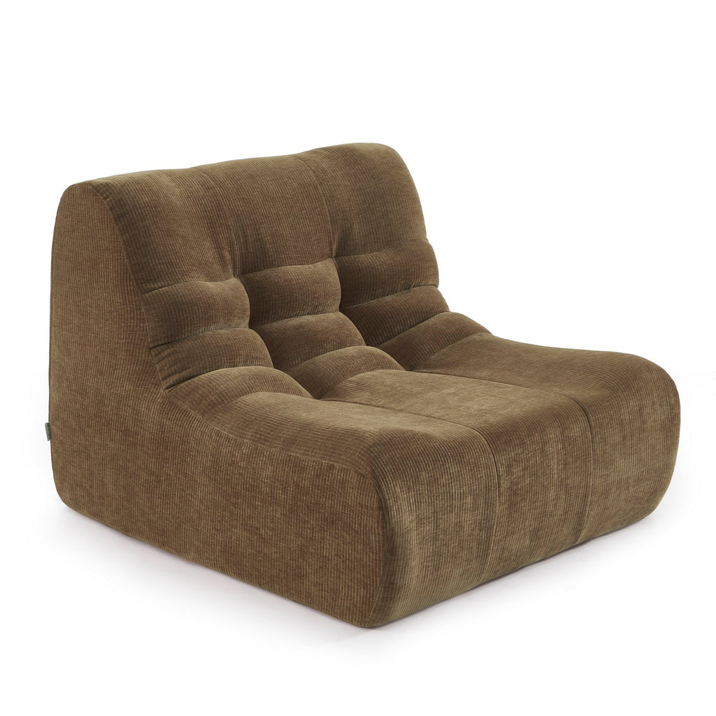 Janis - Modular Single-Seat Armchair - Velvet - Brown