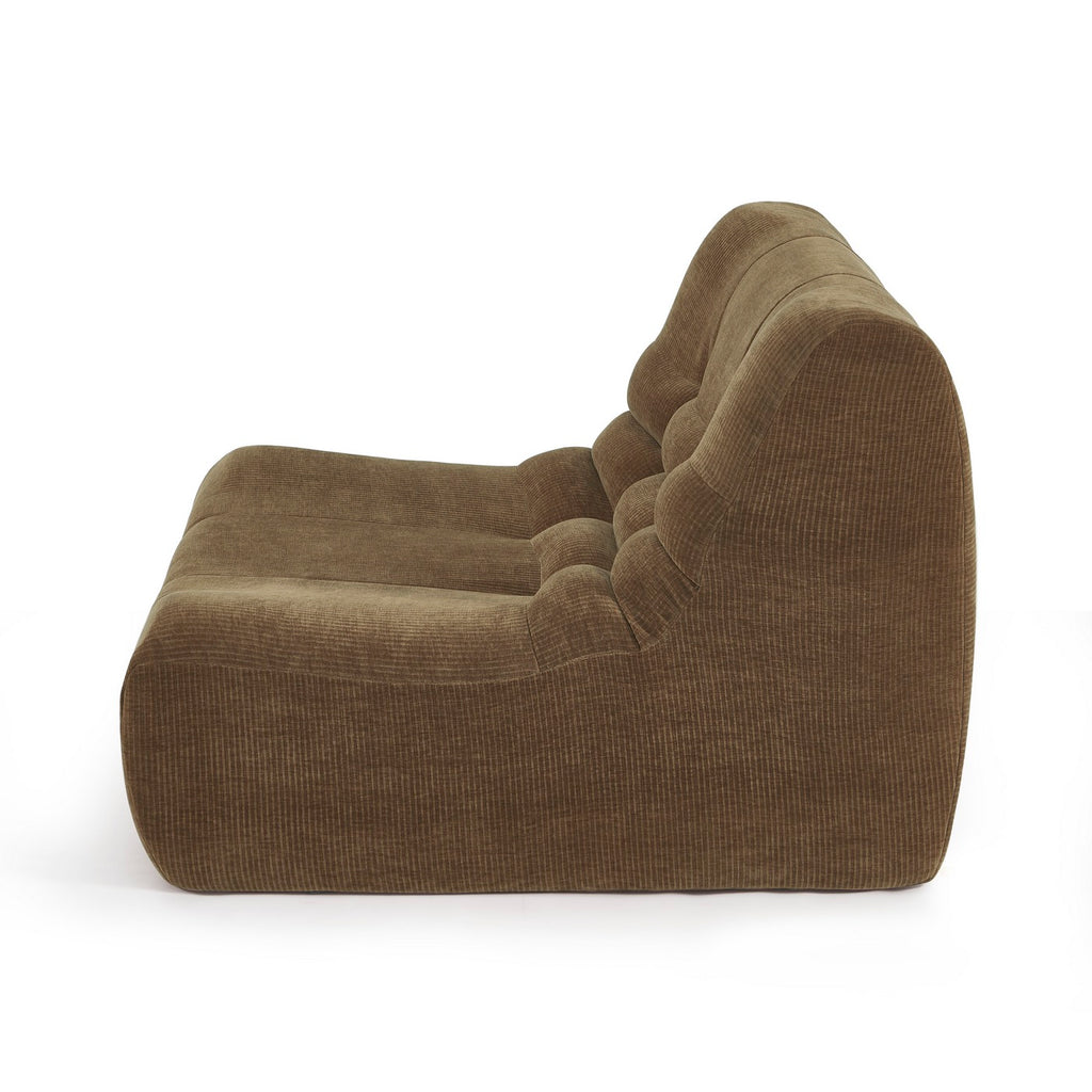 Janis - Modular Single-Seat Armchair - Velvet - Brown