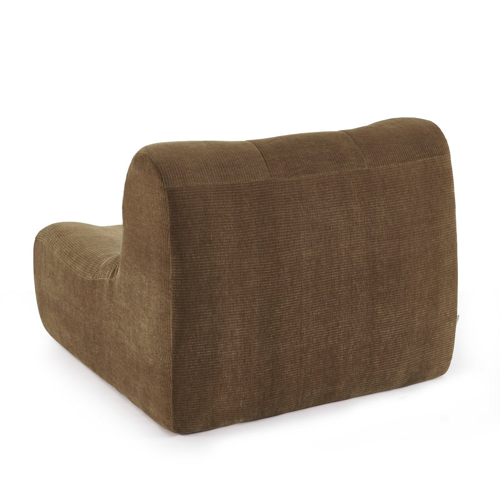 Janis - Modular Single-Seat Armchair - Velvet - Brown
