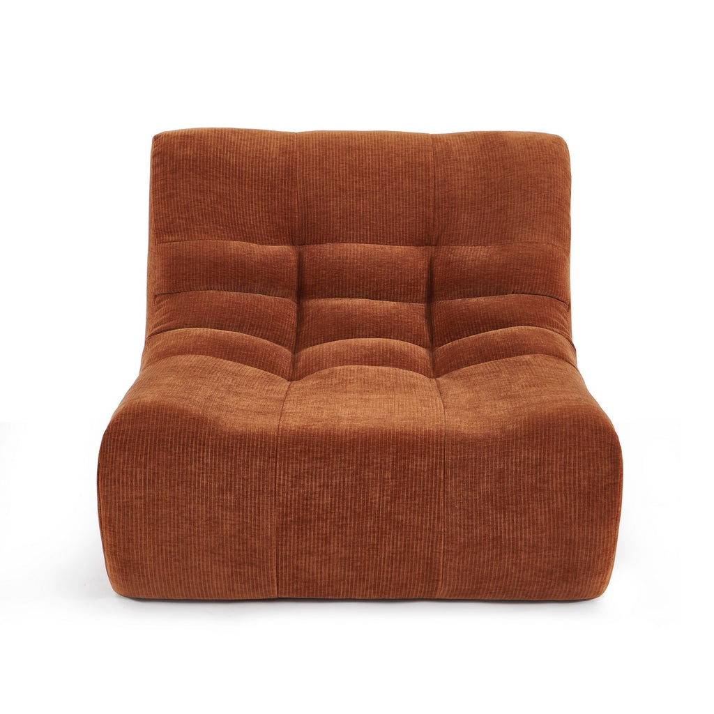 Janis - Modular 1-Seat Armchair - Velvet - Terracotta