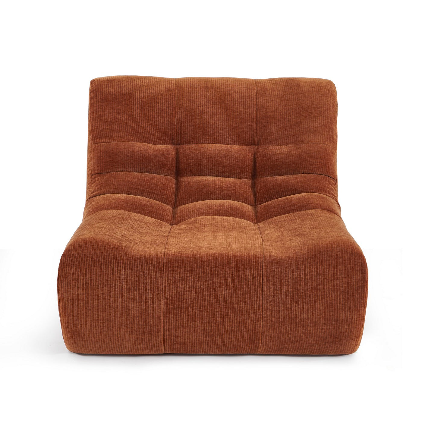 Janis - Modular 1-Seat Armchair - Velvet - Terracotta