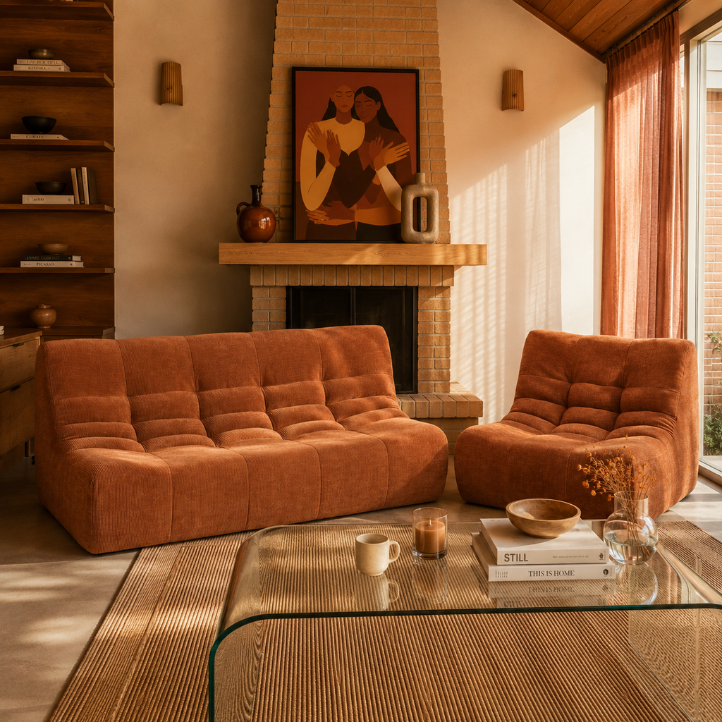 Janis - Chauffeuse - Velours - Terracotta
