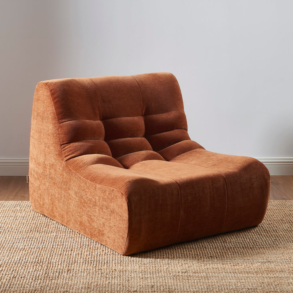 Janis - Modular 1-Seat Armchair - Velvet - Terracotta