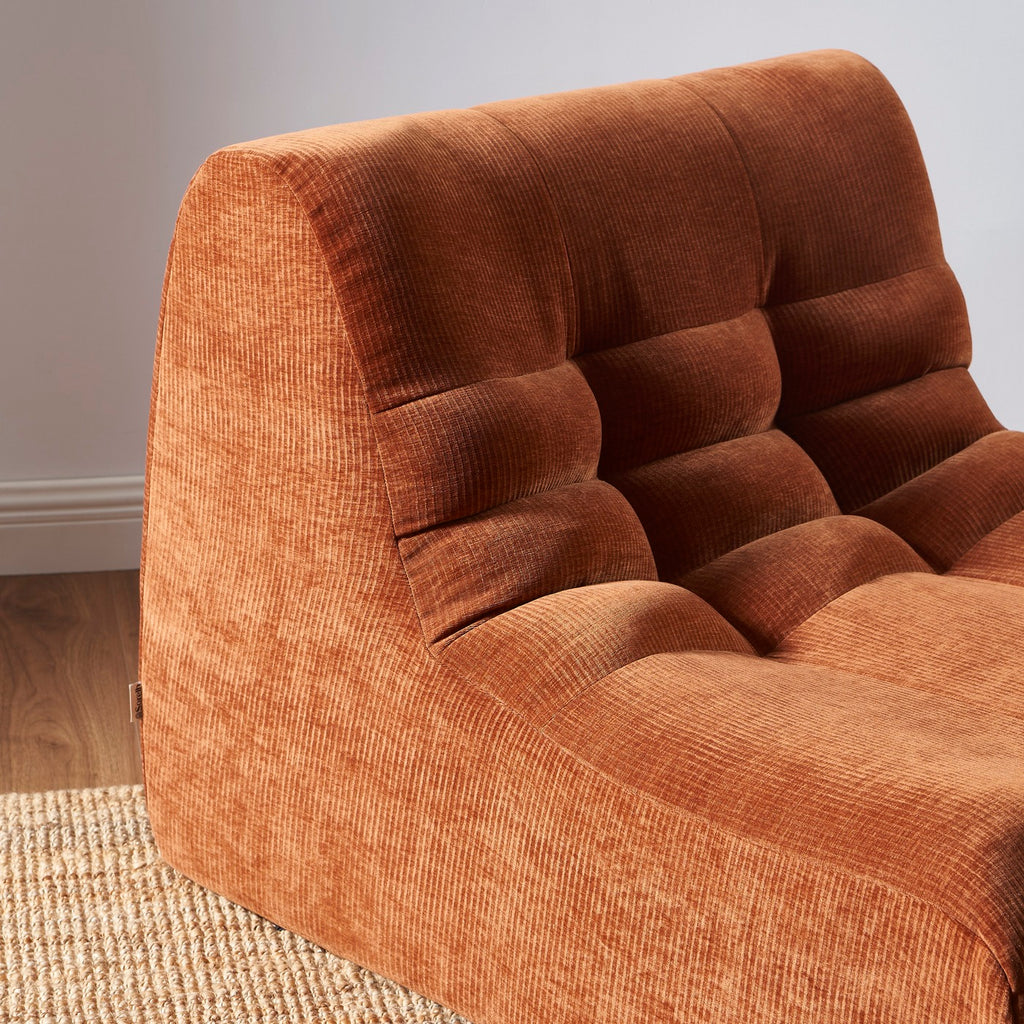 Janis - Modular 1-Seat Armchair - Velvet - Terracotta