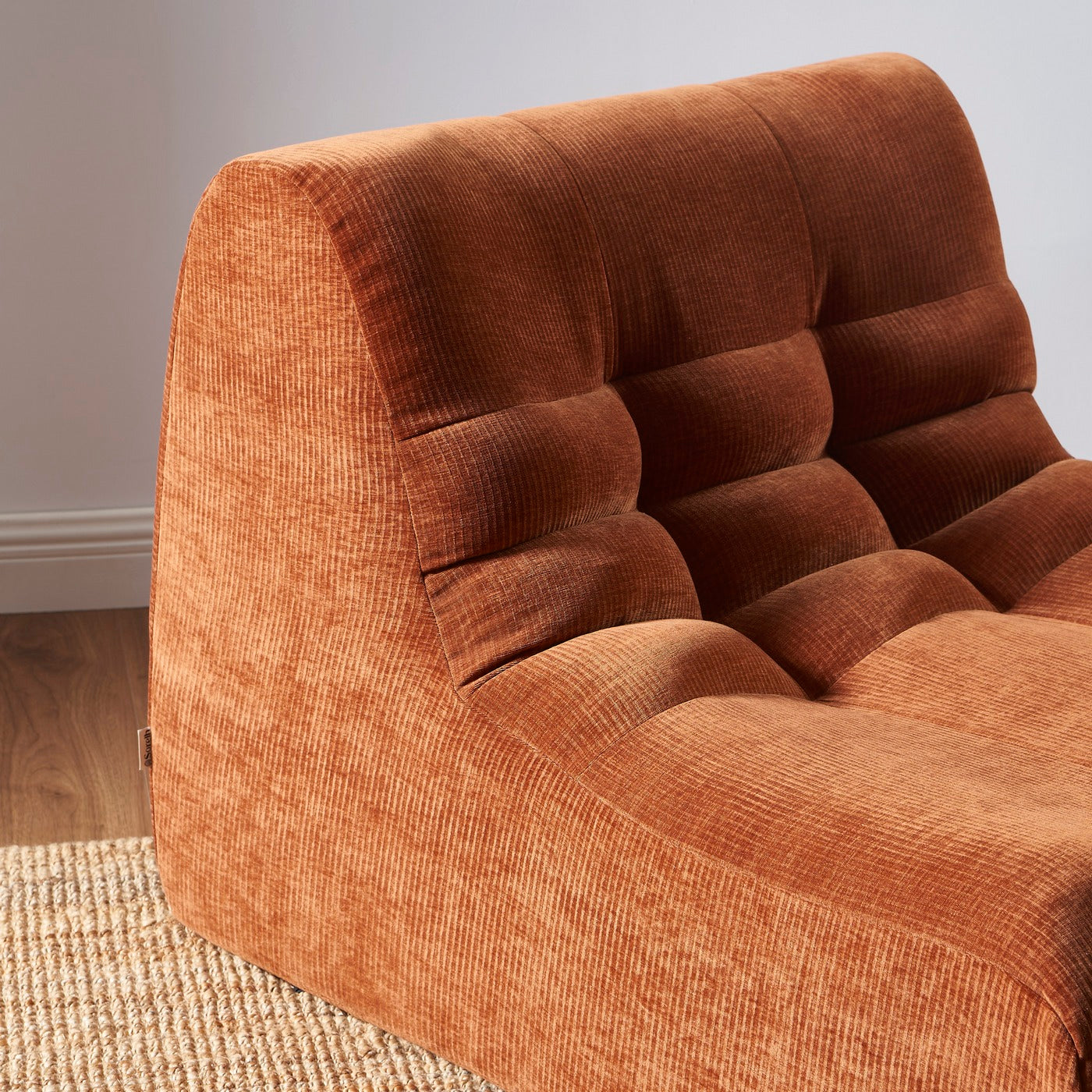 Janis - Modular 1-Seat Armchair - Velvet - Terracotta