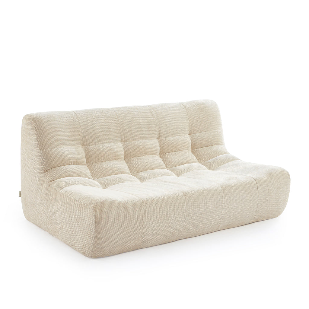 Janis - Banqueta Modular 2 Plazas - Tejido Chenilla - Crudo