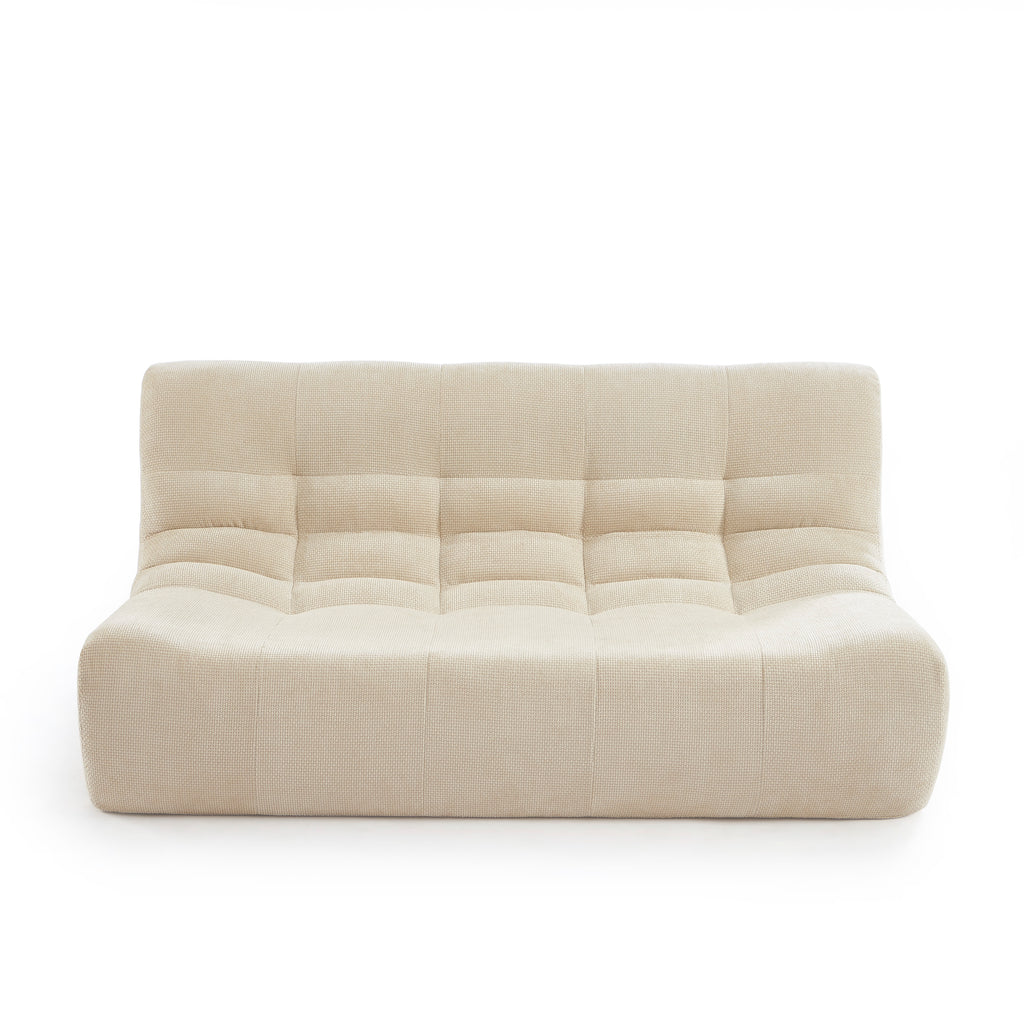 Janis - Banqueta Modular 2 Plazas - Tejido Chenilla - Crudo