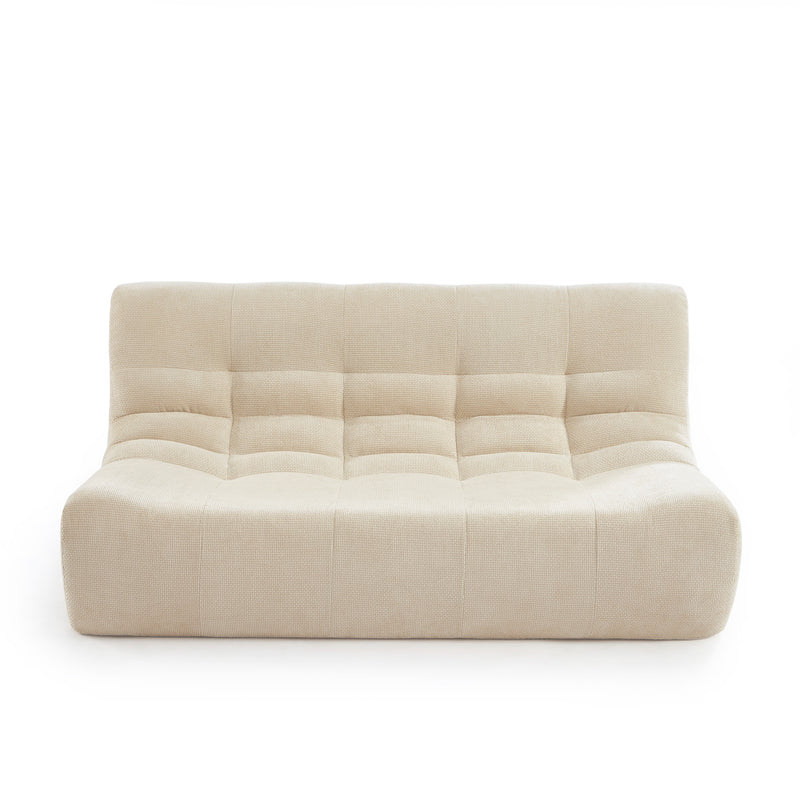 Banquette Janis Modulable Deux Places - Tissu Chenille Écru