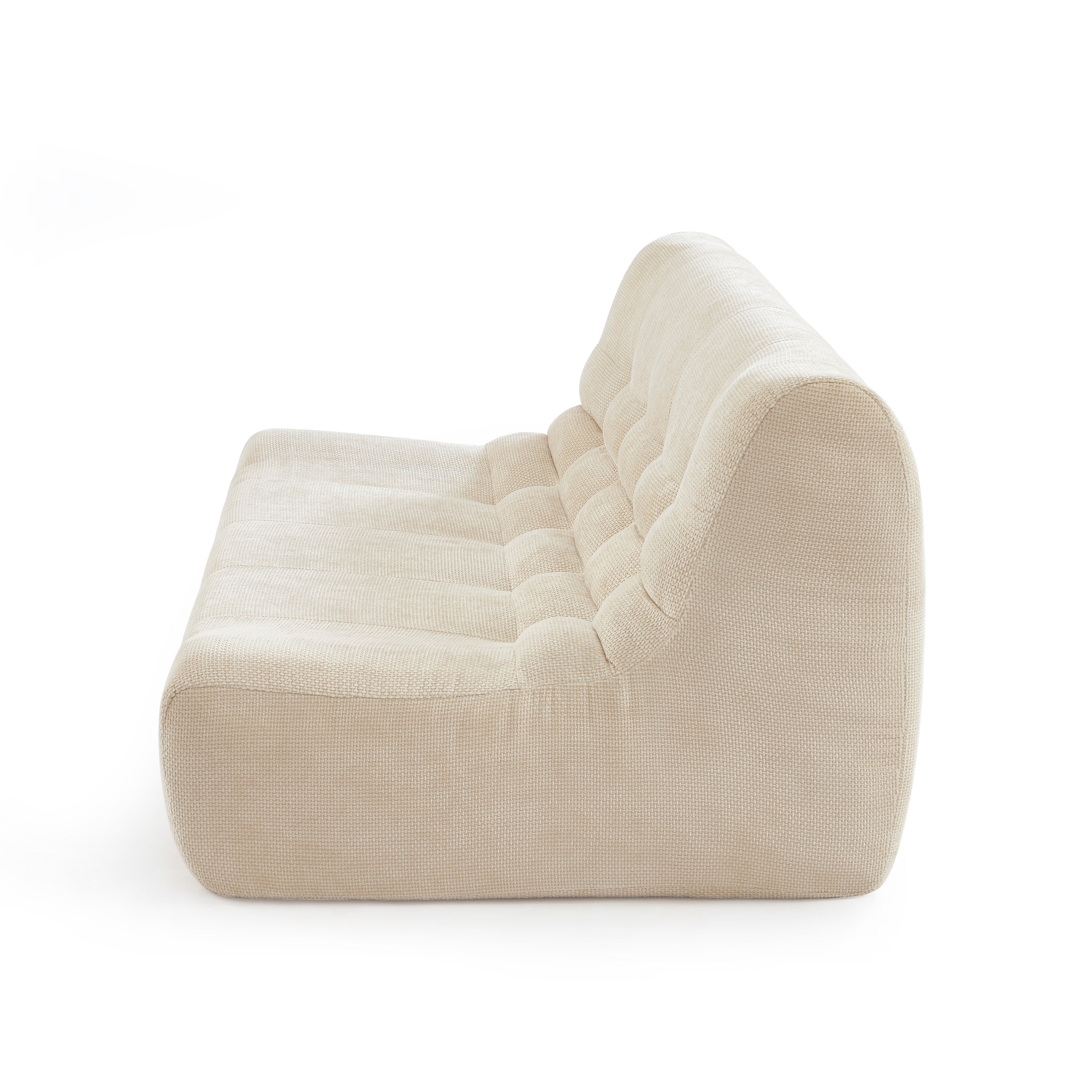 Janis - Banqueta Modular 2 Plazas - Tejido Chenilla - Crudo