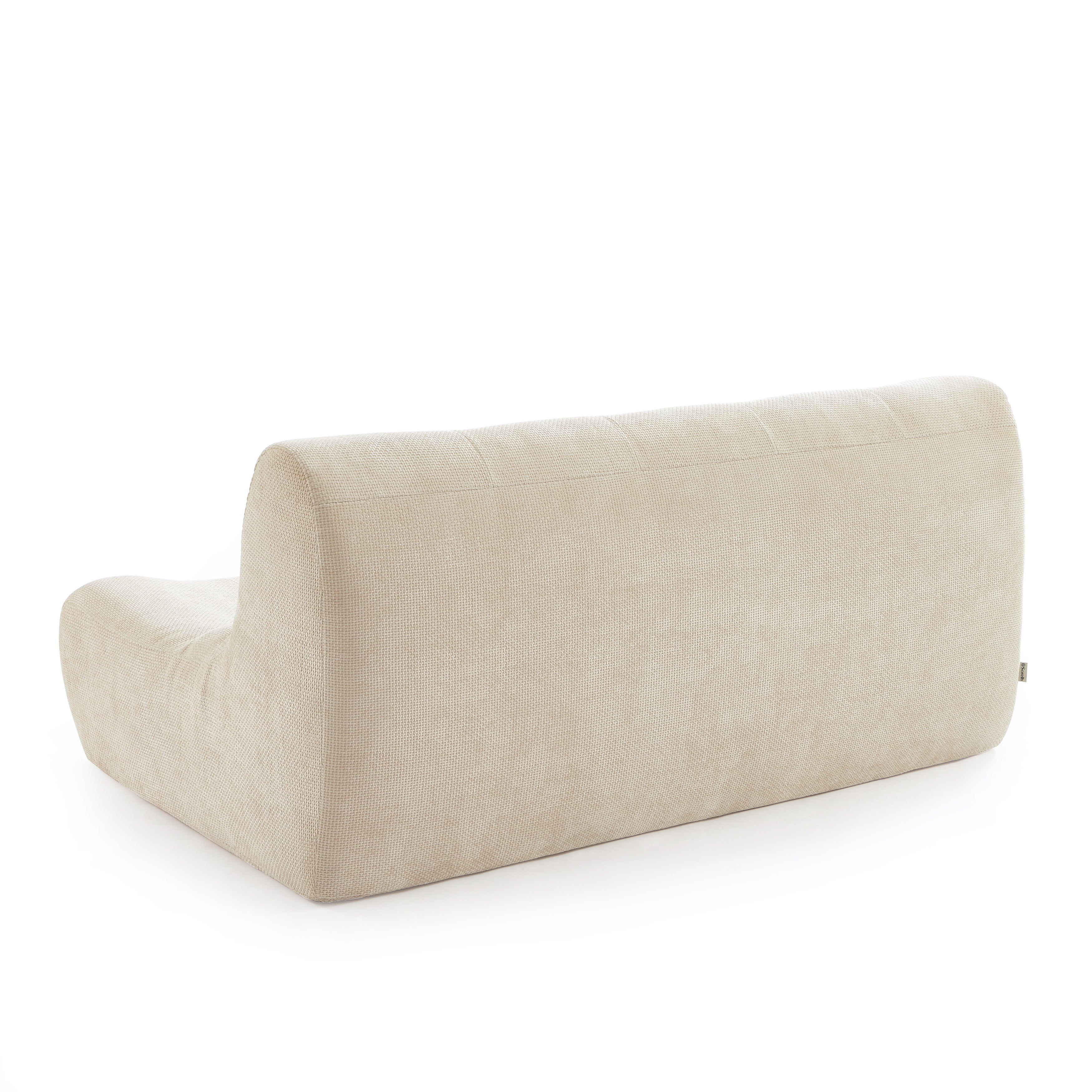 Janis - Banqueta Modular 2 Plazas - Tejido Chenilla - Crudo