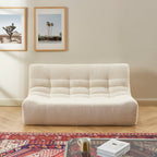 Janis - Banqueta Modular 2 Plazas - Tejido Chenilla - Crudo