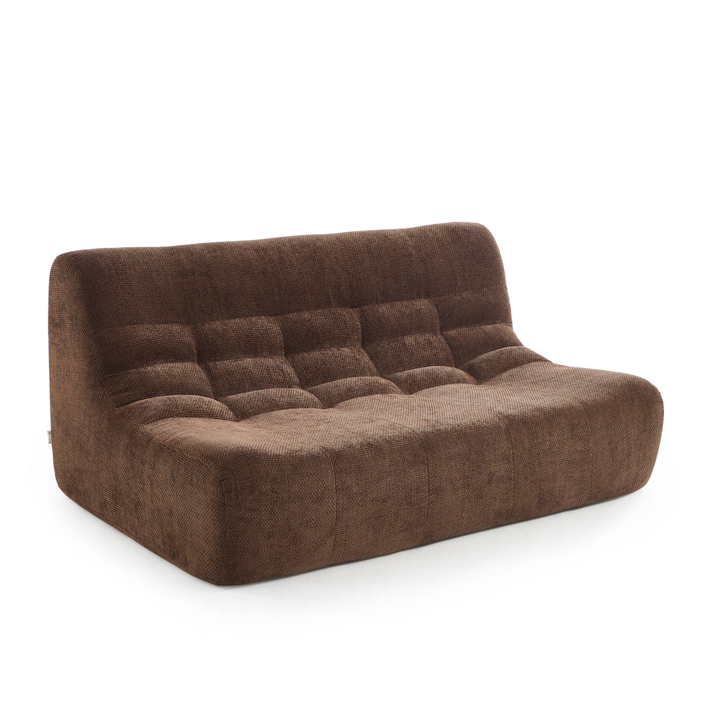 Janis - Modular Bench Seat 2 Seater - Chenille Fabric - Brown