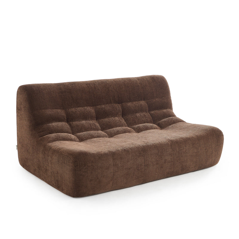Banquette Janis Modulable Deux Places - Tissu Chenille Marron