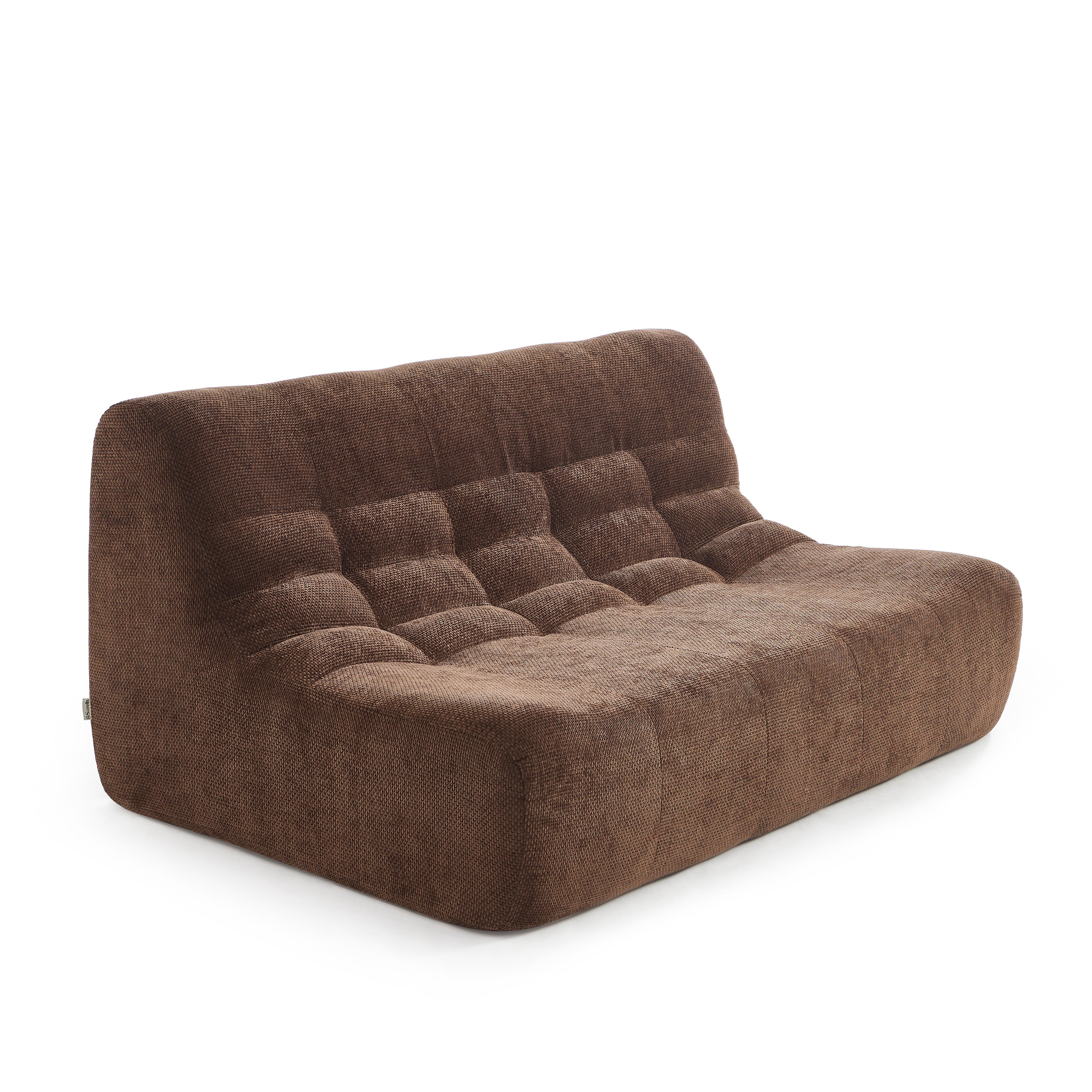 Janis - Modular Bench Seat 2 Seater - Chenille Fabric - Brown