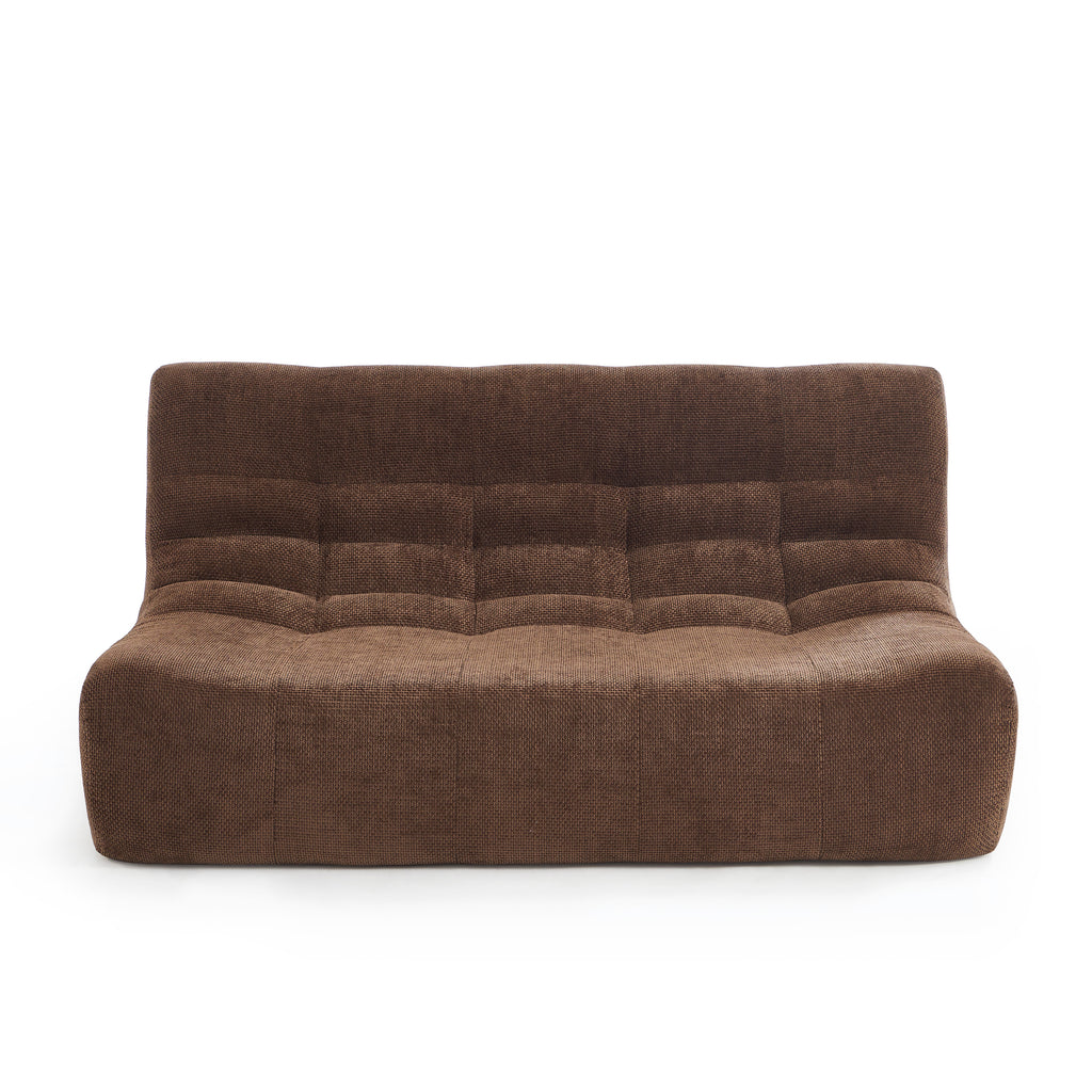 Janis - Modular Bench Seat 2 Seater - Chenille Fabric - Brown