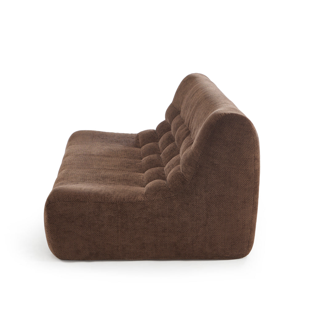 Janis - Modular Bench Seat 2 Seater - Chenille Fabric - Brown