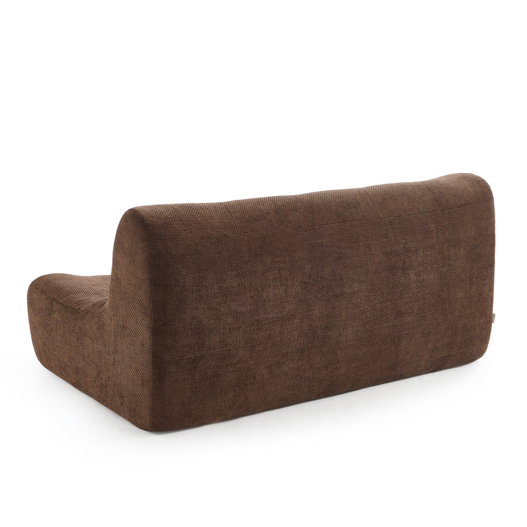 Janis - Modular Bench Seat 2 Seater - Chenille Fabric - Brown