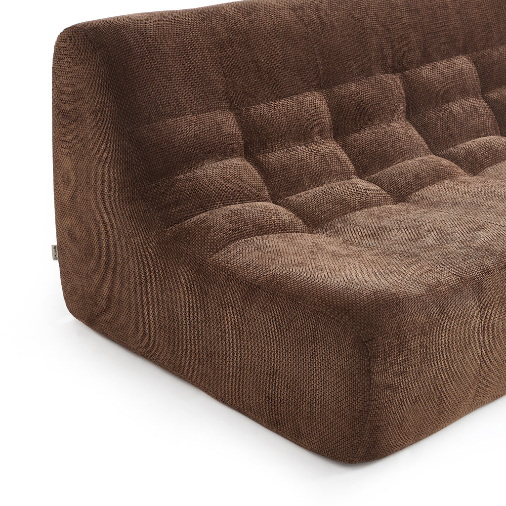 Janis - Modular Bench Seat 2 Seater - Chenille Fabric - Brown