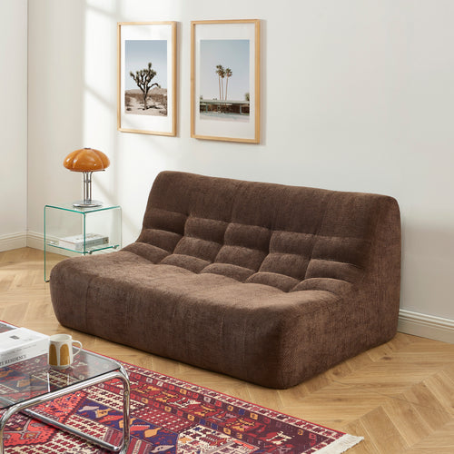 Banquette Janis Modulable Deux Places - Tissu Chenille Marron