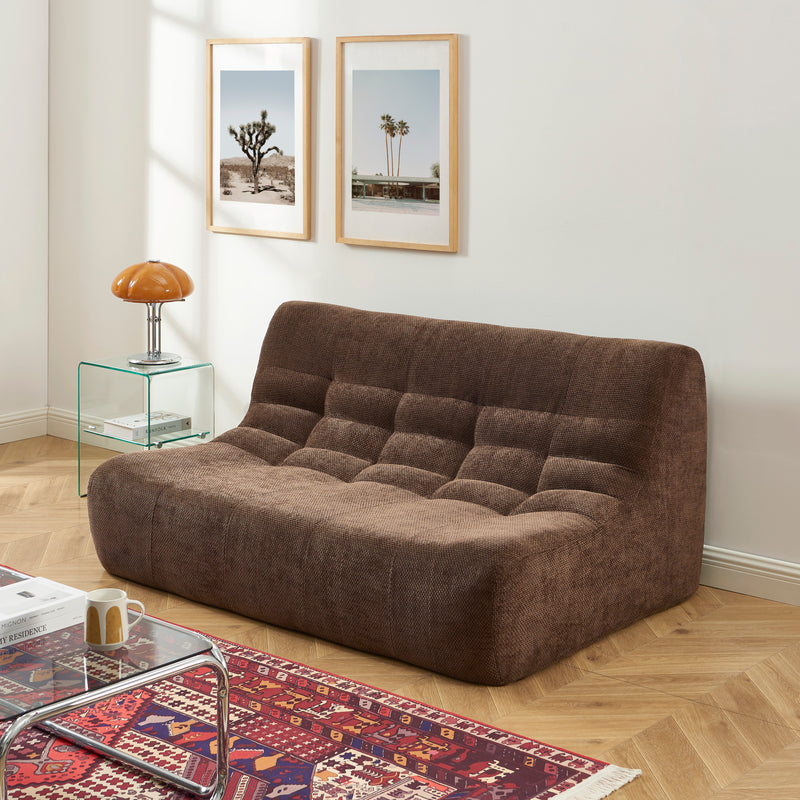 Banquette Janis Modulable Deux Places - Tissu Chenille Marron