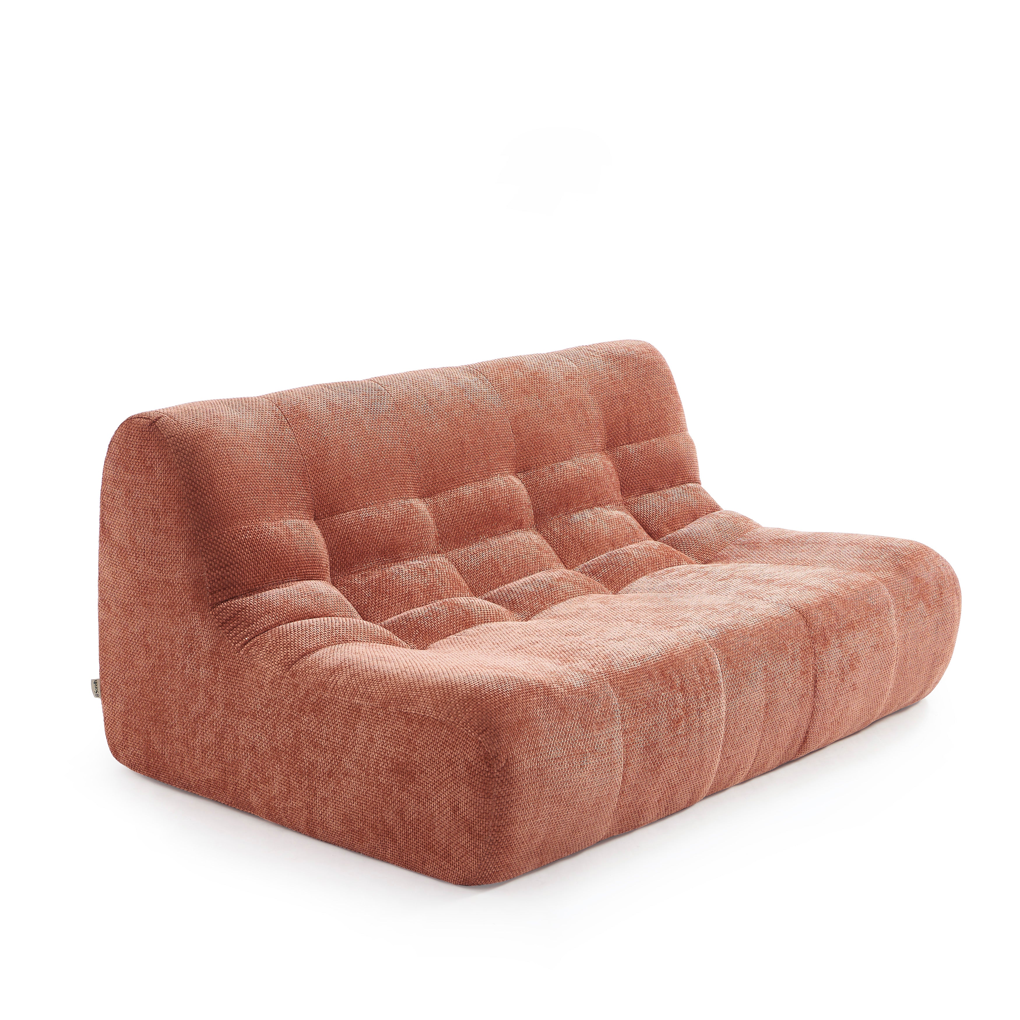 Janis - Modular 2-Seat Bench - Chenille Fabric - Terracotta