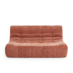 Janis - Modular 2-Seat Bench - Chenille Fabric - Terracotta