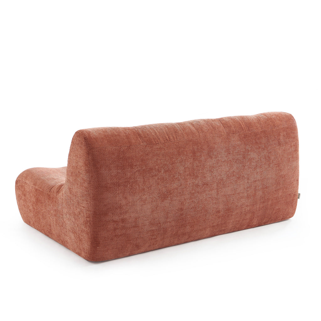 Janis - Modular 2-Seat Bench - Chenille Fabric - Terracotta