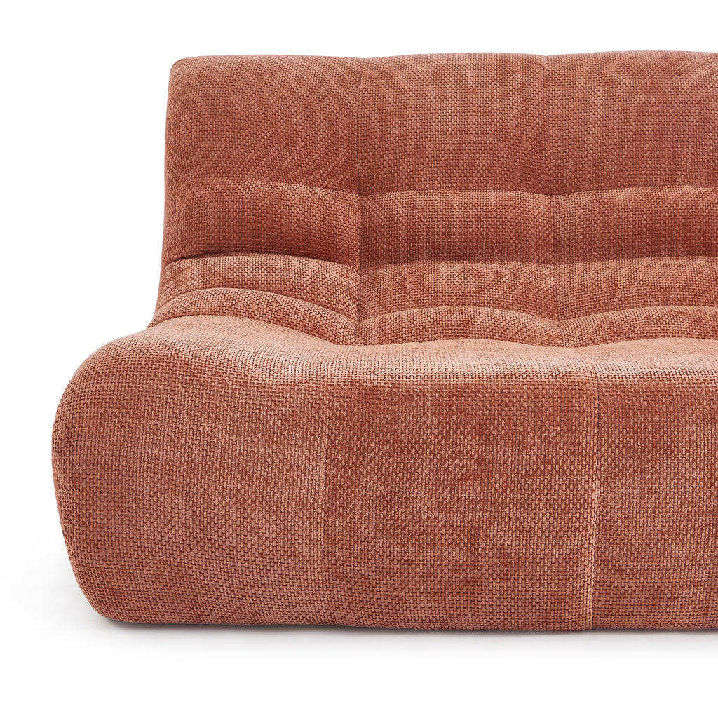 Janis - Modular 2-Seat Bench - Chenille Fabric - Terracotta