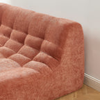 Janis - Modular 2-Seat Bench - Chenille Fabric - Terracotta