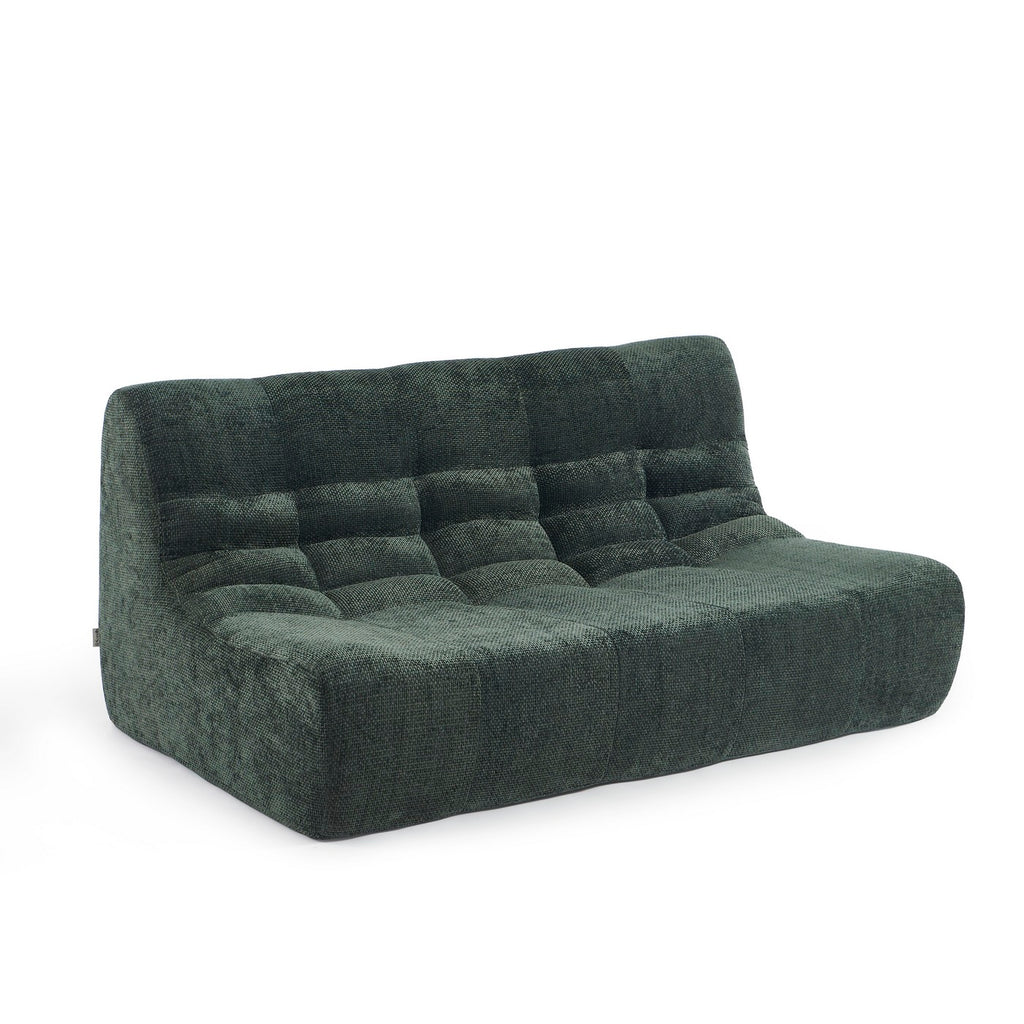 Janis - Banqueta Modular 2 Plazas - Tejido Chenilla - Verde