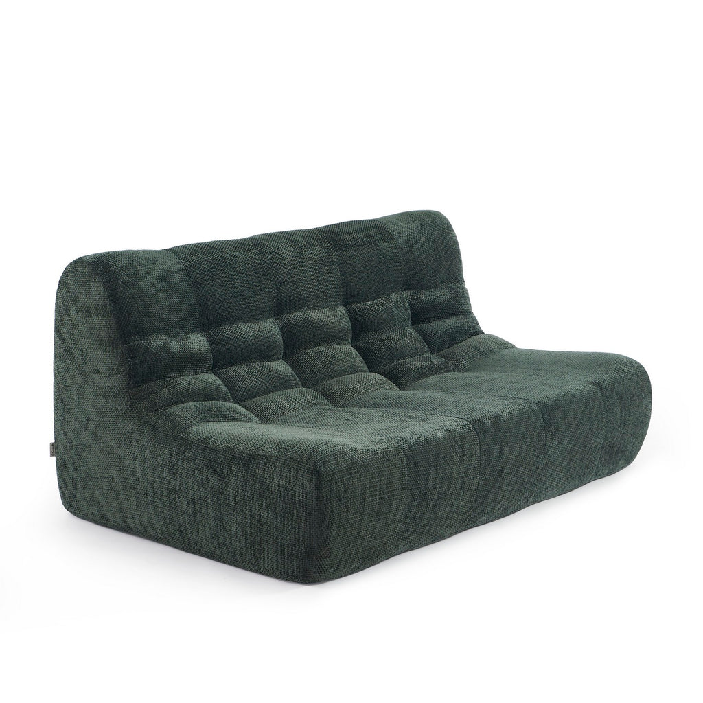 Janis - Banqueta Modular 2 Plazas - Tejido Chenilla - Verde