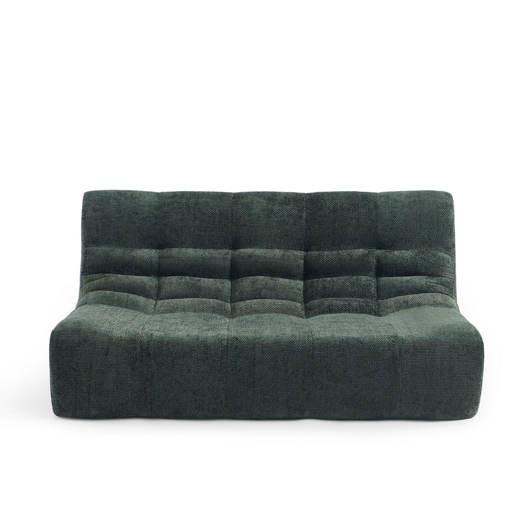 Janis - Banqueta Modular 2 Plazas - Tejido Chenilla - Verde