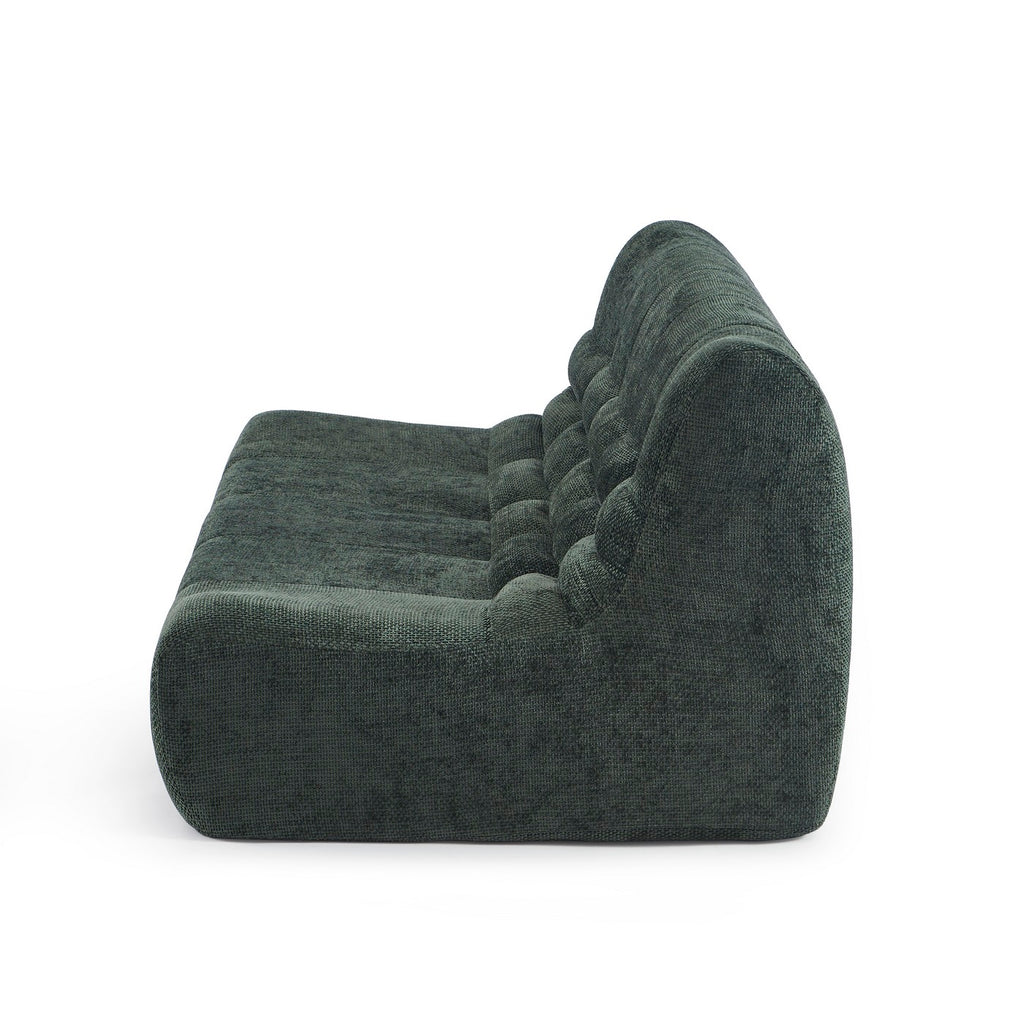 Janis - Banqueta Modular 2 Plazas - Tejido Chenilla - Verde