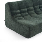 Janis - Banqueta Modular 2 Plazas - Tejido Chenilla - Verde