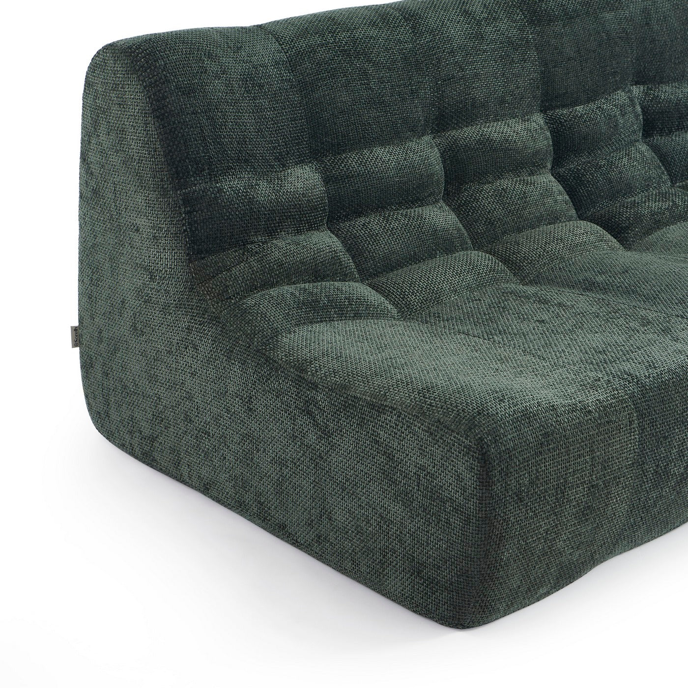 Janis - Banqueta Modular 2 Plazas - Tejido Chenilla - Verde